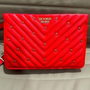 Victoria's Secret Red Crossbody Bag with Chain Detail